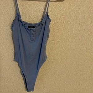 Pastel denim blue ‘Forever 21’ body suit